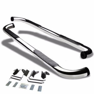 (90 Bend End Metal) Running Board Nerf Bar For 01-03 Ford F-150 (PN-96 10th Gen) [Crew Cab]