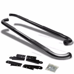 (90 Bend End Black) Running Board Nerf Bar For 04-14 Ford F-150 (P221 11th, P415 12th Gen) [Crew Cab]
