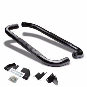 (90 Bend End Black) Running Board Nerf Bar For 99-16 Ford F-250/350/450/550 Super Duty (PHN131) [Standard Cab]