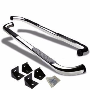 (90 Bend End Metal) Running Board Nerf Bar For 07-18 Jeep Wrangler 4-Door (JK)