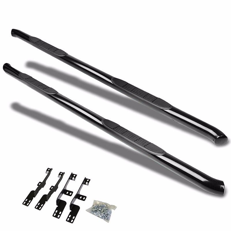 (Curved End Black) Running Board Nerf Bar For 01-06 Acura MDX (YD1)/03-08 Honda Pilot (YF1/2)