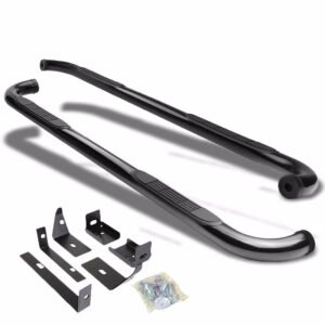 (90 Bend End Black) Running Board Nerf Bar For 03-08 Nissan Murano (Z50 1st Gen)