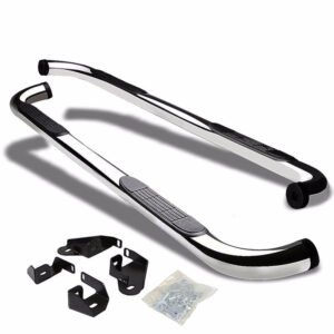 (90 Bend End Metal) Running Board Nerf Bar For 01-04 Toyota Tacoma [Crew Cab]