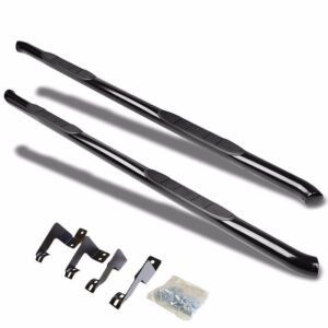 (Curved End Black) Running Board Nerf Bar For 05-22 Toyota Tacoma [Extended Cab]