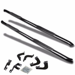 (Curved End Black) Running Board Nerf Bar For 05-22 Toyota Tacoma [Crew Cab]