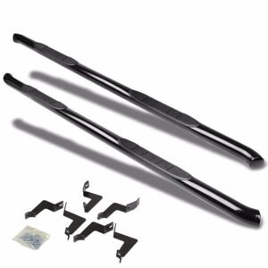(Curved End Black) Running Board Nerf Bar For 07-21 Toyota Tundra (XK50 2nd Gen) [Crew Cab]