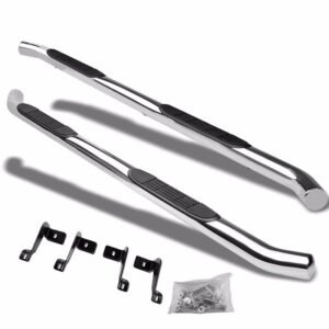 (Curved End Metal) Running Board Nerf Bar For 13-18 Toyota RAV4 (XA40 4th Gen)