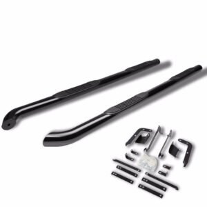 (Curved End Black) Running Board Nerf Bar For 13-20 Nissan Pathfinder (R52 4th Gen)
