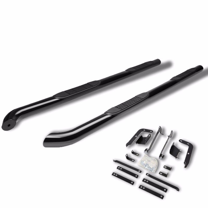 (Curved End Black) Running Board Nerf Bar For 13-20 Nissan Pathfinder (R52 4th Gen)