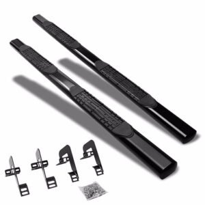(Straight Design Black) Running Board Nerf Bar For 04-14 Ford F-150 (P221 11th, P415 12th Gen) [Extended Cab]