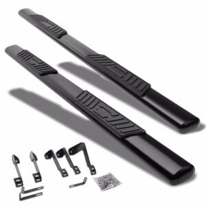 (Straight Oval Black) Running Board Nerf Bar For 07-18 Silverado Sierra 1500/07-19 2500 3500 HD [Extended Cab]