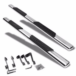 (Straight Oval Metal) Running Board Nerf Bar For 07-18 Silverado Sierra 1500/07-19 2500 3500 HD [Extended Cab]