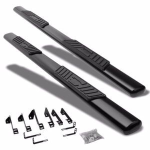 (Straight Oval Black) Running Board Nerf Bar For 99-14 Chevrolet Silverado/GMC Sierra GMT800 GMT900 [Crew Cab]