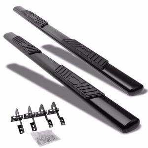 (Straight Oval Black) Running Board Nerf Bar For 09-14 Ford F-150 (P415 12th Gen) [Extended Cab]