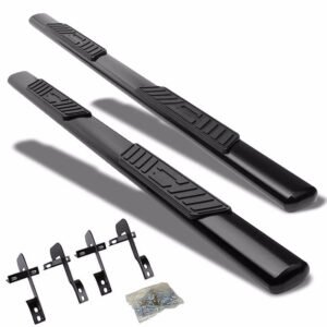 (Straight Oval Black) Running Board Nerf Bar For 01-03 Ford F-150 (PN-96 10th Gen) [Crew Cab]