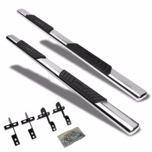 (Straight Oval Metal) Running Board Nerf Bar For 04-08 Ford F-150 (P221)/06-08 Lincoln Mark LT [Crew Cab]