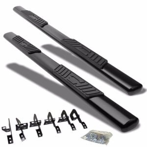 (Straight Oval T2 Black) Running Board Nerf Bar For 09-14 Ford F-150 (P415 12th Gen) [Extended Cab]