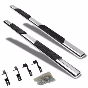 (Straight Oval Metal) Running Board Nerf Bar For 99-16 Ford F-250/350/450/550 Super Duty (PHN131) [Extended Cab]