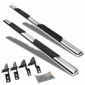 (Straight Oval Metal) Running Board Nerf Bar For 99-16 Ford F-250/350/450/550 Super Duty (PHN131) [Crew Cab]
