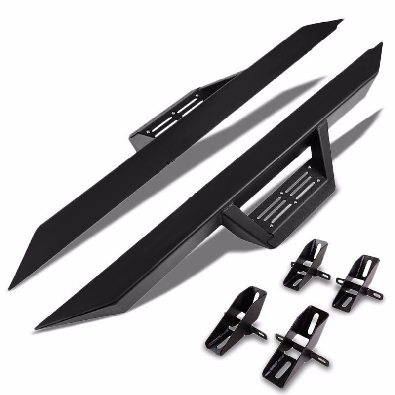 (Step-Down Black) Running Board Nerf Bar For 07-18 Jeep Wrangler 2-Door (JK)