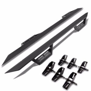 (Step-Down Black) Running Board Nerf Bar For 07-18 Jeep Wrangler 4-Door (JK)