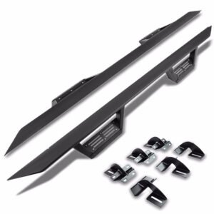 (Step-Down Black) Running Board Nerf Bar For 15+ Ford F-150/17+ F-250 F-350 Super Duty [Extended Cab]