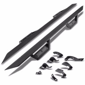 (Step-Down Black) Running Board Nerf Bar For 05-22 Toyota Tacoma [Extended Cab]