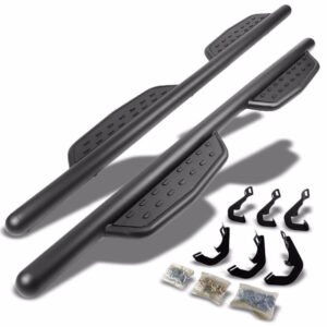 (Straight Sidestep Black) Running Board Nerf Bar For 07-18 Silverado Sierra 1500/07-19 2500 3500 HD [Extended Cab]