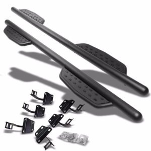 (Straight Sidestep Black) Running Board Nerf Bar For Ford 15+ F-150 / 17+ F-250 F-350 Super Duty [Crew Cab]