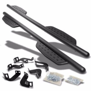 (Straight Sidestep Black) Running Board Nerf Bar For 05-22 Toyota Tacoma [Crew Cab]