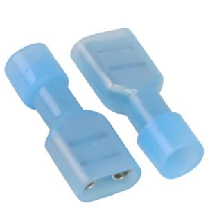 Blue 14-18 Gauge Crimp Female Spade Quick Disconnect Adapter Wire Connector