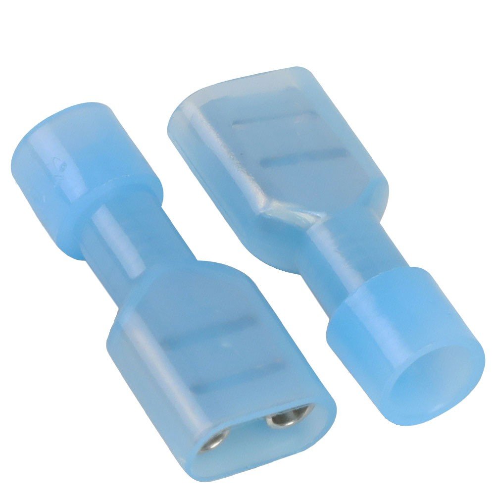 100x Blue 14-18 Gauge Crimp Female Spade Quick Disconnect Adapter Wire Connector