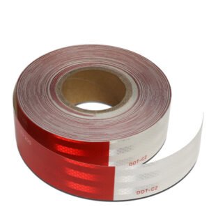 2″ Width / 150 Feet Red/White Reflective DOT-C2 Safety Tape Film Truck Trailer