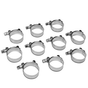 10PC 2″ Stainless Steel T-Bolt Clamp 20mm Band For Intake Intercooler Turbo Hose