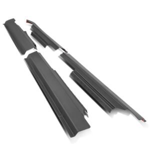 4PCS Black Crew Cab Rocker Panel & Sill Plate Cover For 09-22 Ram 1500 2500 3500