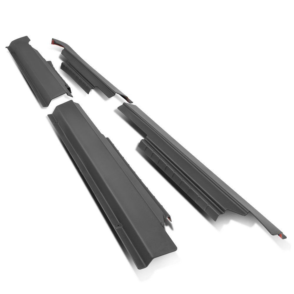 4PCS Black Crew Cab Rocker Panel & Sill Plate Cover For 09-22 Ram 1500 2500 3500