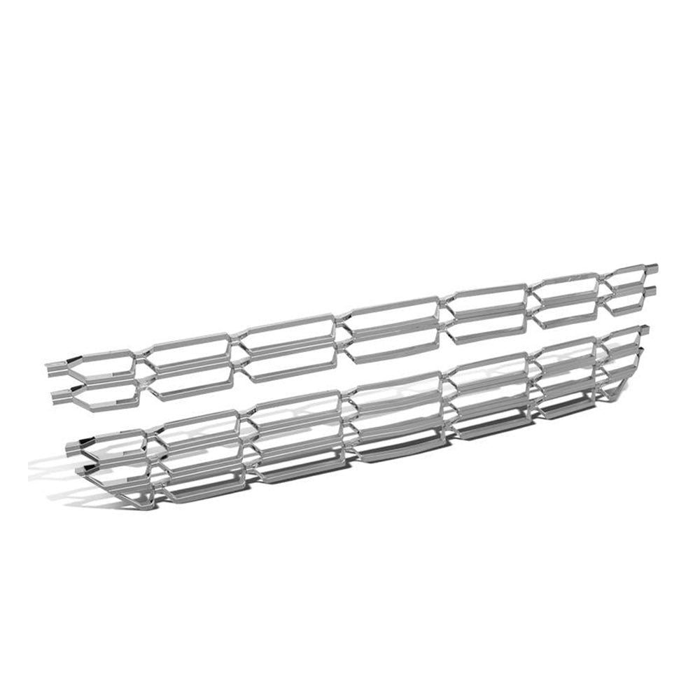 Front Up/Down Chrome Grille Insert Honeycomb For 16-18 Silverado 1500 LS LT WT