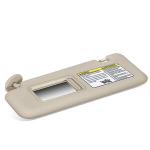 Beige Drive Side (Left) OE Sun Visor Sunshade For 08-13 Highlander (w/Visor Extension)