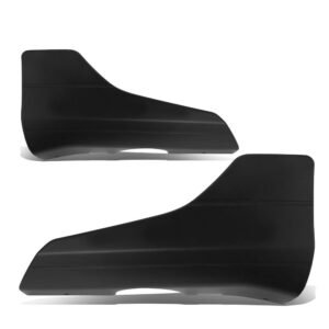 Pair Rear Left+Right Black Matte Door Side Skirt Panel Splitters For 17+ Tesla Model 3