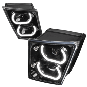 Black Housing LED Project Fog Light Lamp Dual Halo Ring DRL For 04-18 Volvo VN VNL Series