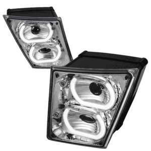 Chrome Housing LED Project Fog Light Lamp Dual Halo Ring DRL For 04-18 Volvo VN VNL Series