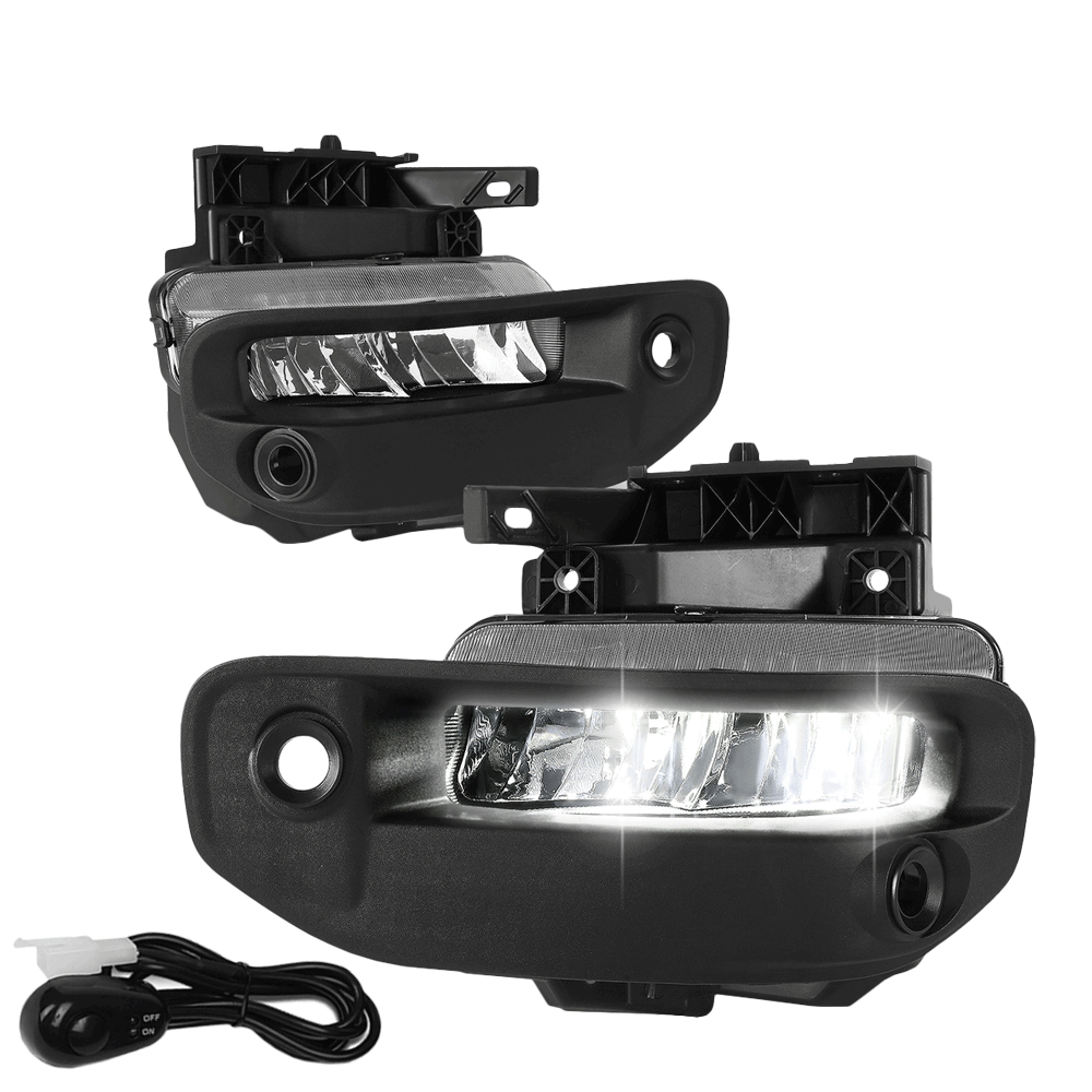 Clear Lens LED Front Bumper Fog Light Lamps w/Switch For 19-22 Ram 1500 (DT 5th)