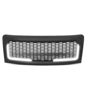 Matte Black Honeycomb Mesh Front Bumper Hood Grille [L-Shape LED Bar] For 09-14 Ford F-150 (P415 12th Gen)