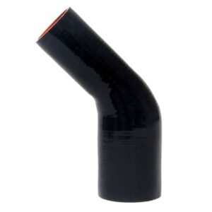 HPS 4″, 4.5″ (102mm, 114mm) ID, 6″ L 4Ply Silicone 45 Degree Elbow Hose Black