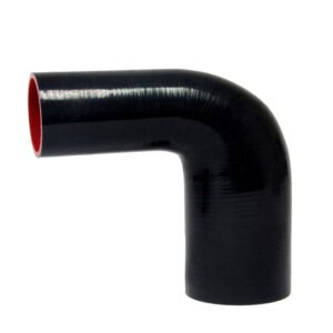 HPS 3″, 4-1/4″ (76mm, 108mm) ID, 5″ L 4Ply Silicone 45 Degree Elbow Hose Black