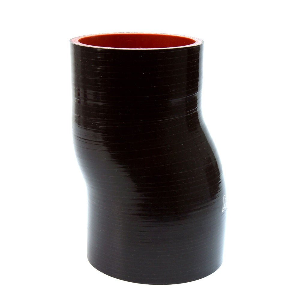 HPS 4″ (102mm) ID, 6″ Leg Long Black 4-Ply Silicone 1/2″ Offset Coupler Hose