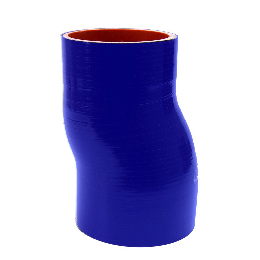 HPS 2.75″ (70mm) ID, 6″ L 4Ply Silicone Straight 1/2″ Offset Hose Coupler Blue