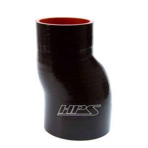 HPS 2.25″, 2.5″ (57mm, 63mm) ID, 6″ Leg Long Black 4-Ply Silicone 1/2″ Offset Reducer Hose