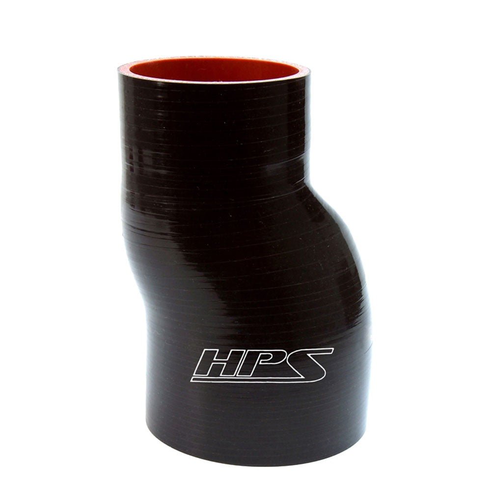 HPS 2″, 2.5″ (51mm, 63mm) ID, 6″ L Silicone 1/2″ Offset Hose Reducer Black, 2 offset hose reducer black