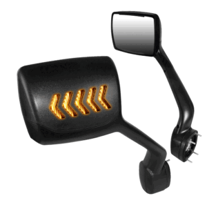 Black [5-Arrow LED Turn Signal] Manual Side View Mirror For 11-21 Kenworth T680/13-21 Peterbilt 579/11-18 587
